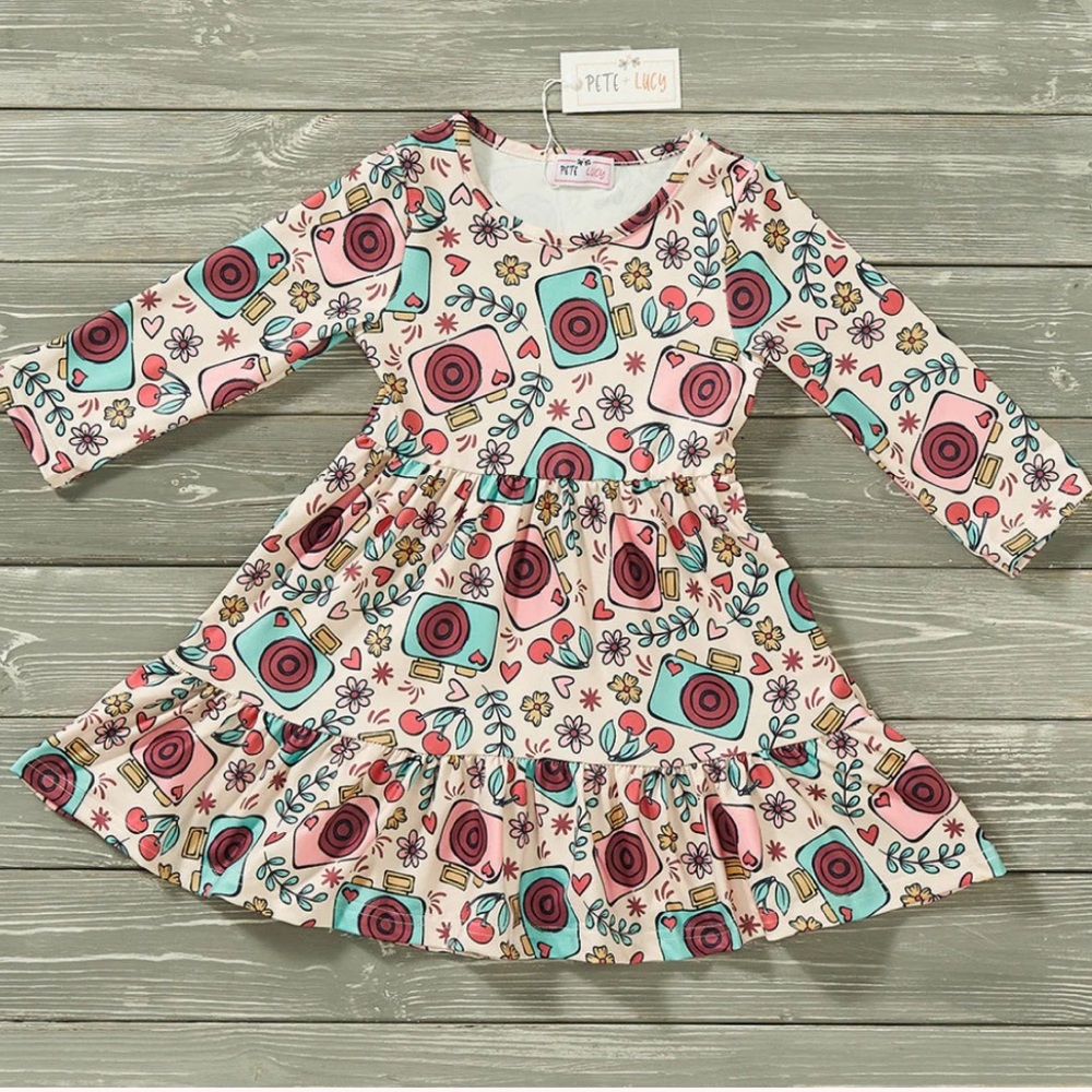Pete and Lucy Everbloom Long Sleeve Fall Toddler Dress Size 3T